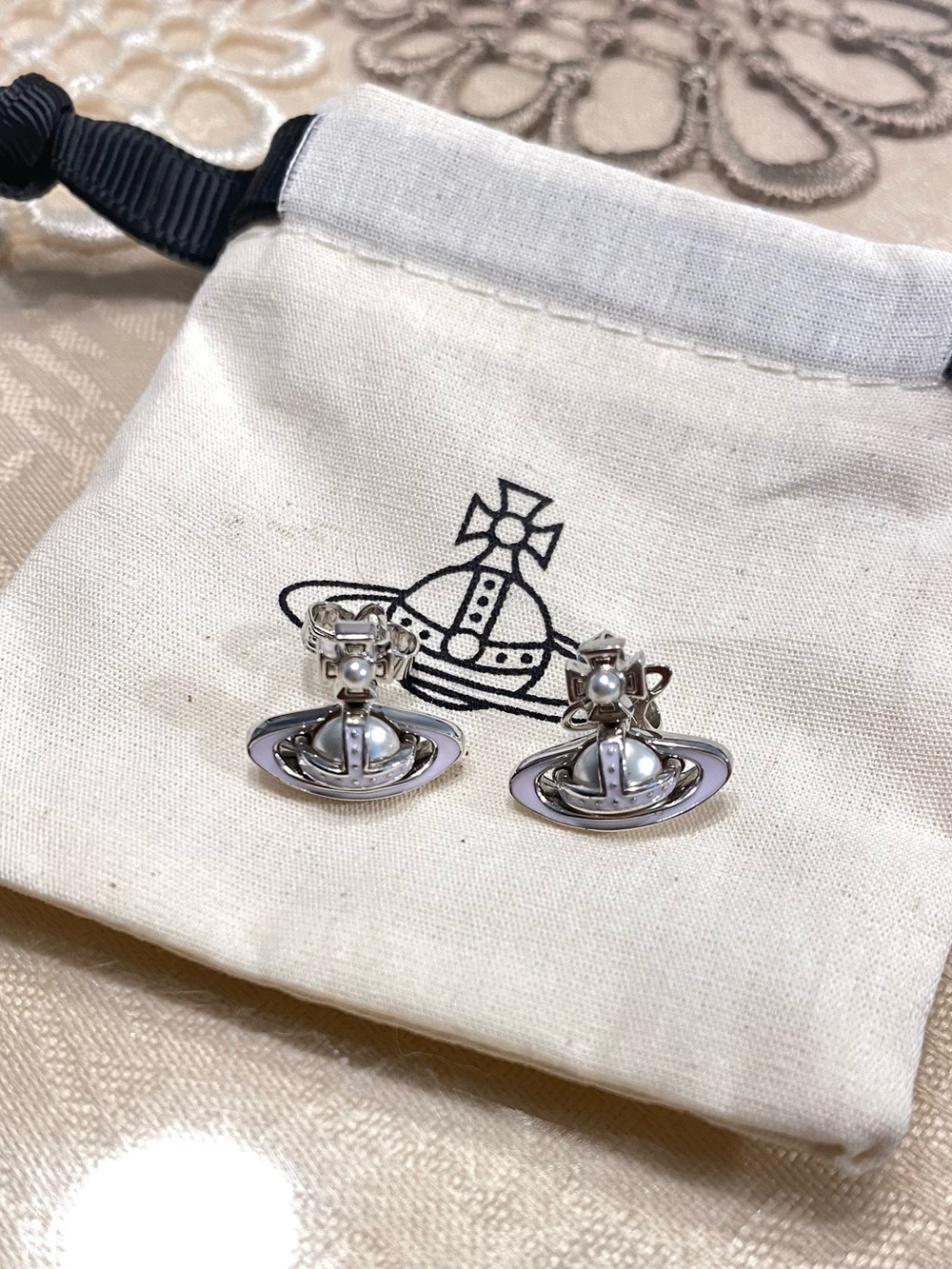 Vivienne Westwood Silver Orb Earrings